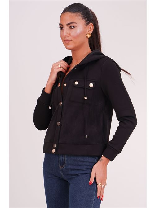 Felpa con cappuccio Luckylu Milano | FE06SPBLACK